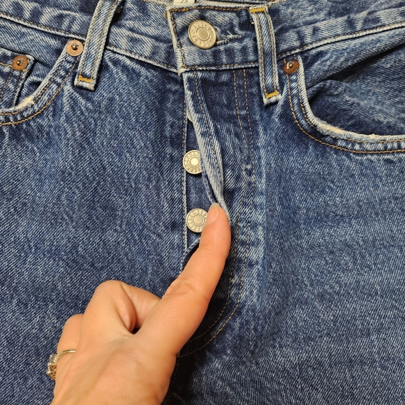 AGOLDE Lana Jeans Blue Size 23 - Picture 5 of 13